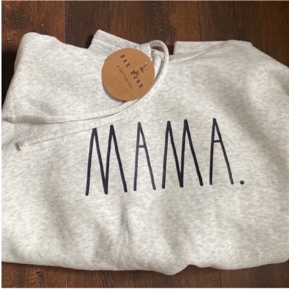 Rae Dunn Women’s “Mama” Top Hoodie Sweatshirt Gray New with tags size Large - Picture 3 of 7